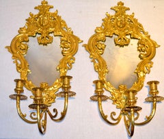 Louis XIV Style Mirrored Sconces, Pair