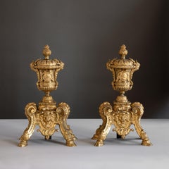Louis XIV Style Ormolu Chenets