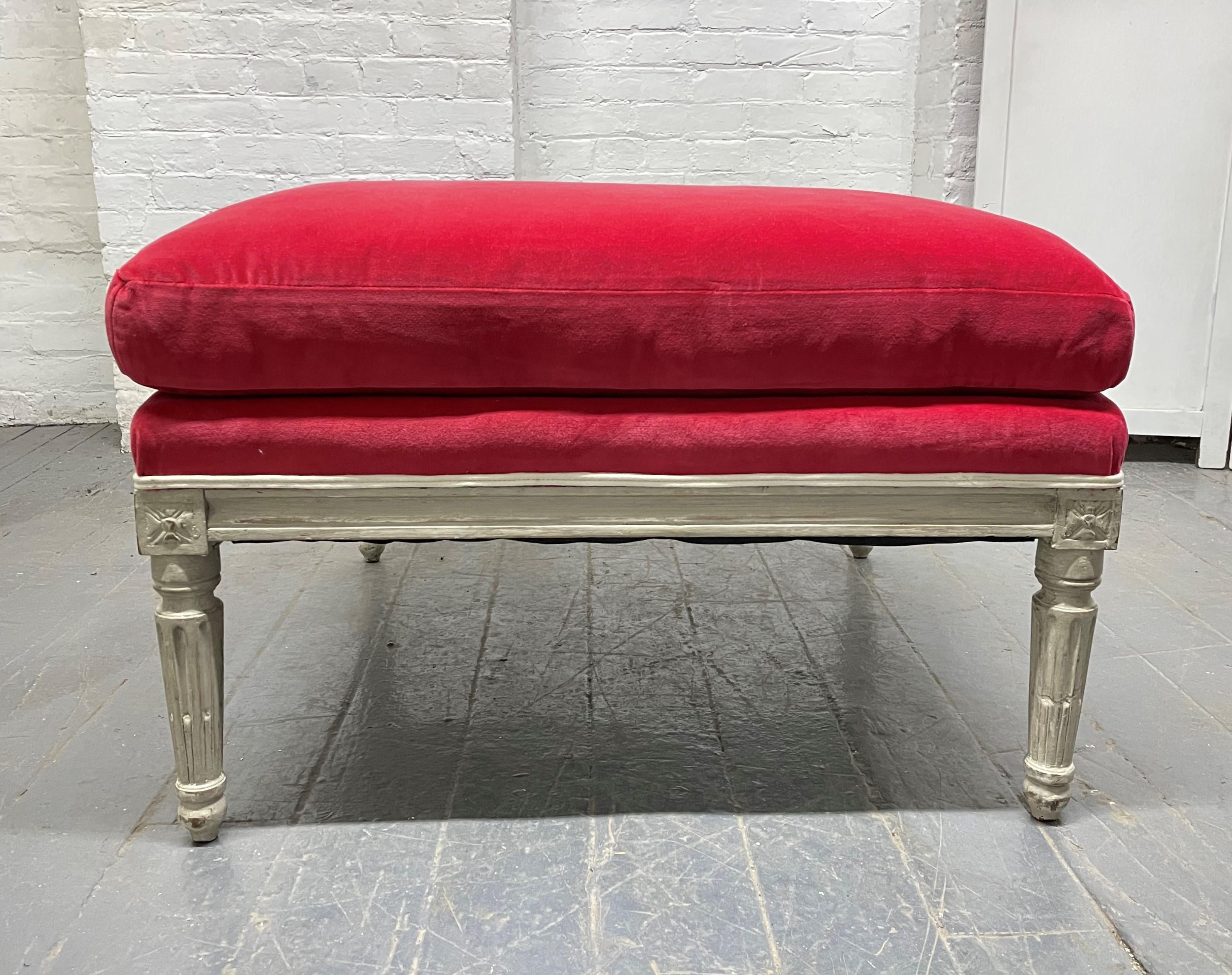 Painted Louis XIV Style Ottoman For Sale