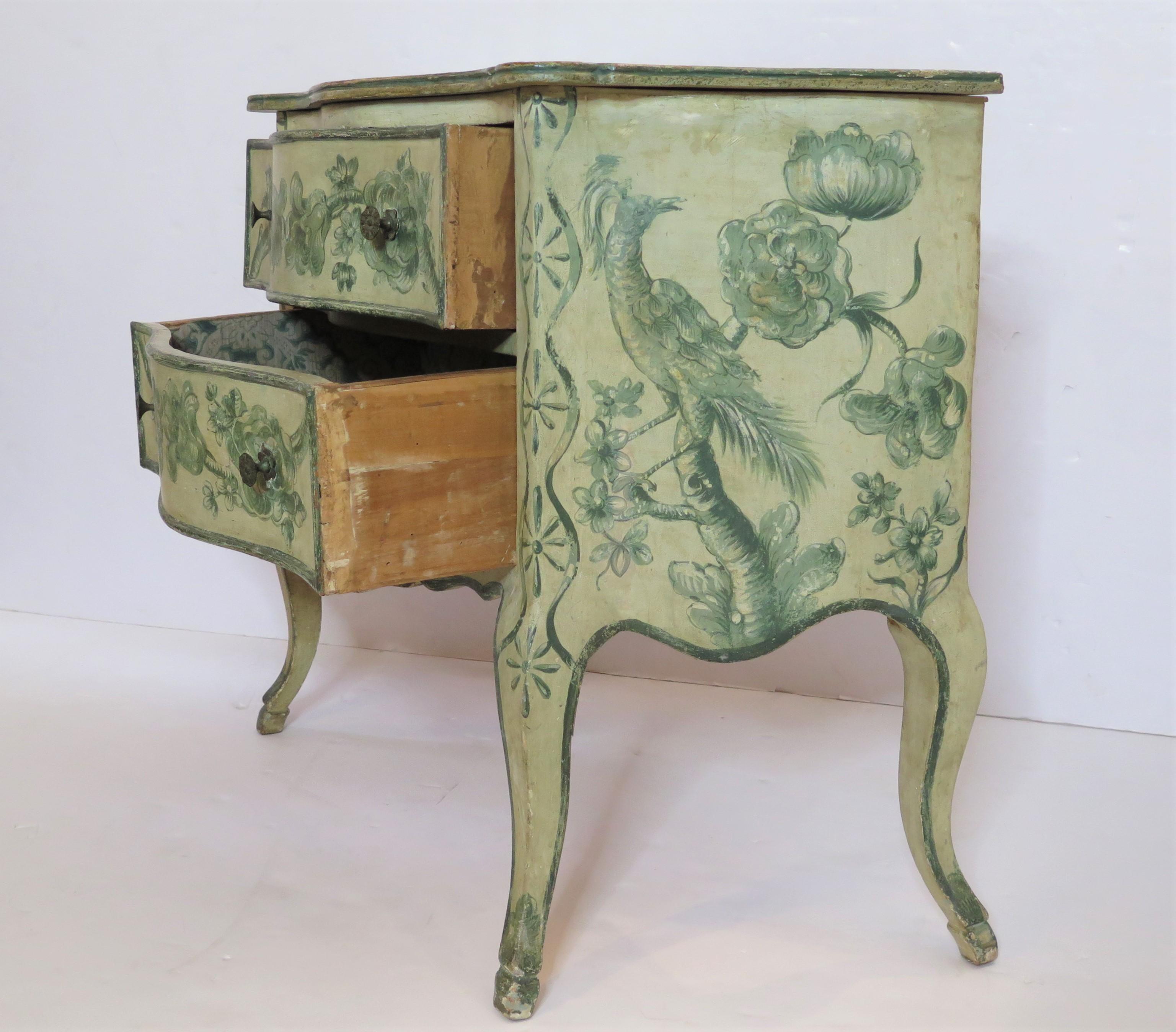 Wood Louis XIV-Style Painted Venetian Commode For Sale