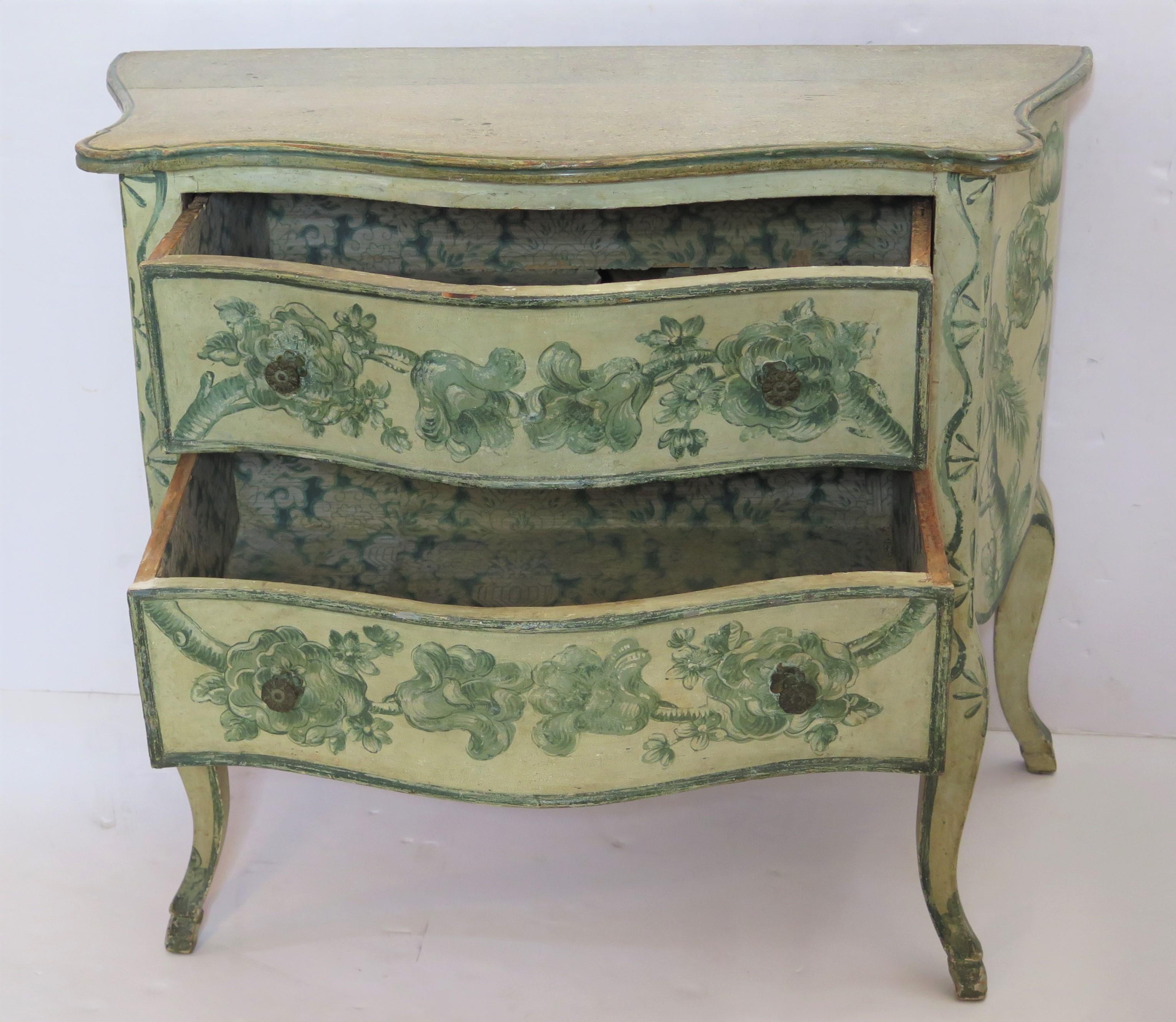 Louis XIV-Style Painted Venetian Commode For Sale 1