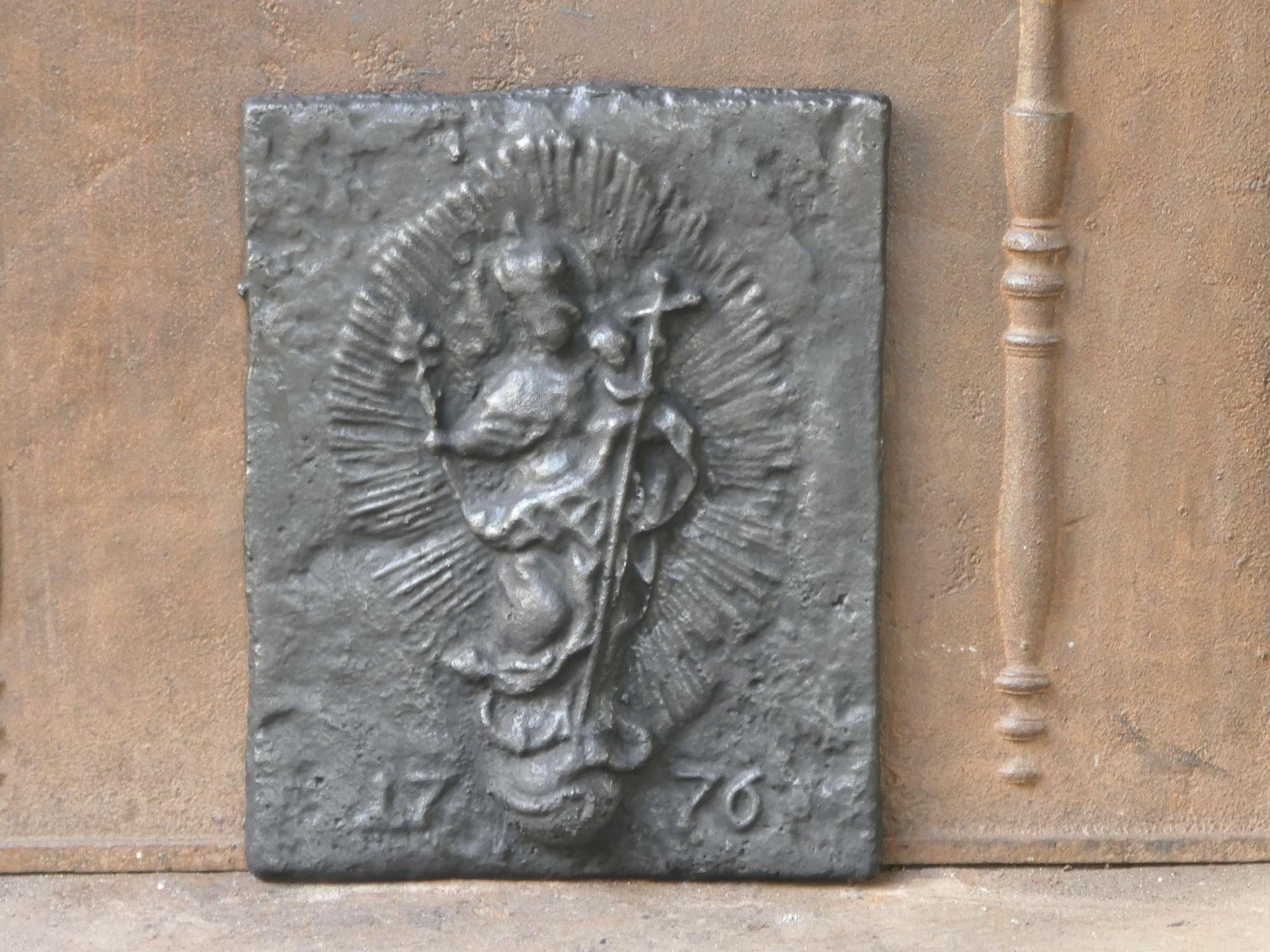 Allemand Plaque de cheminée / dosseret 'thème religieux' de style Louis XIV en vente