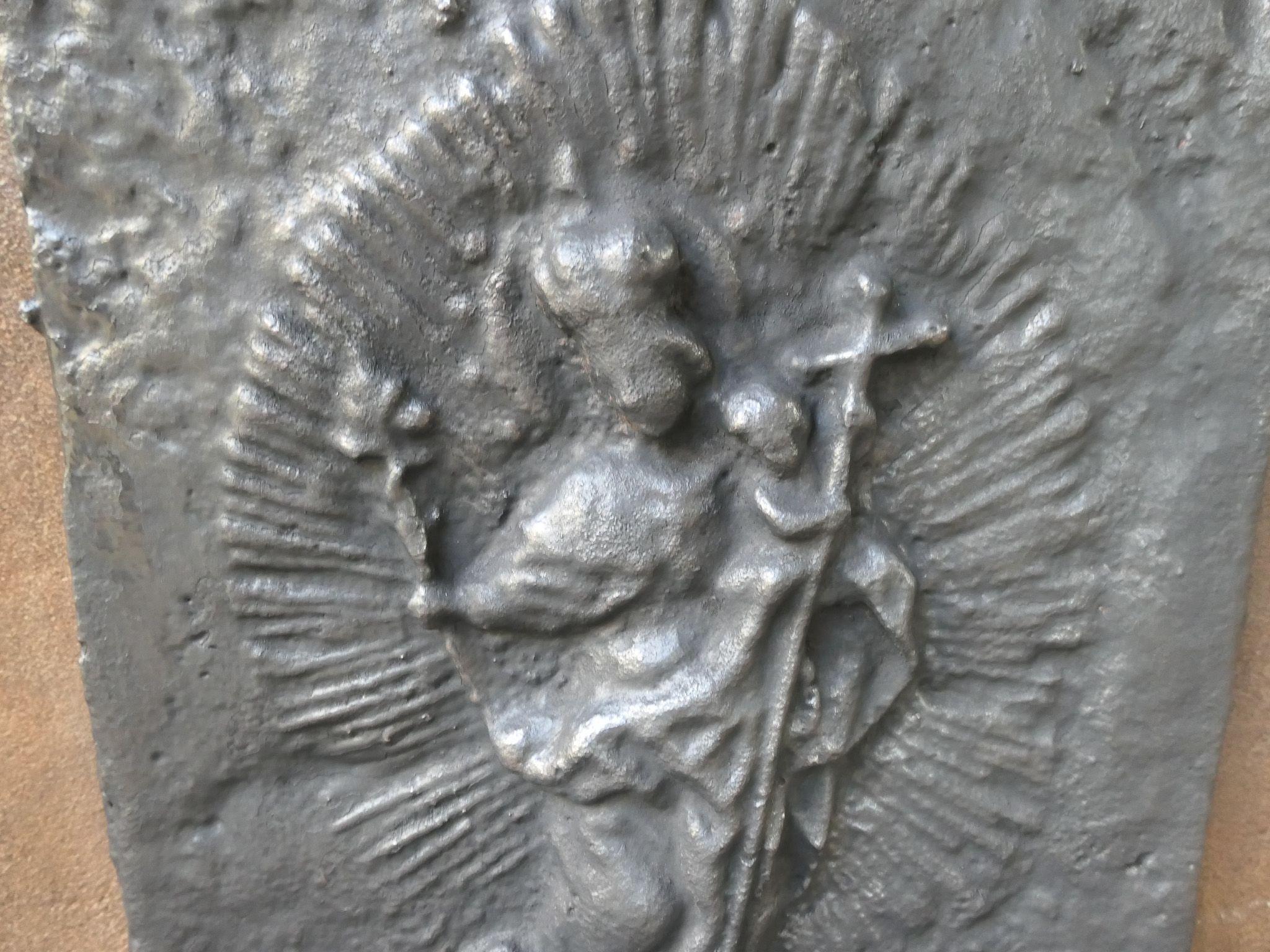 20ième siècle Plaque de cheminée / dosseret 'thème religieux' de style Louis XIV en vente