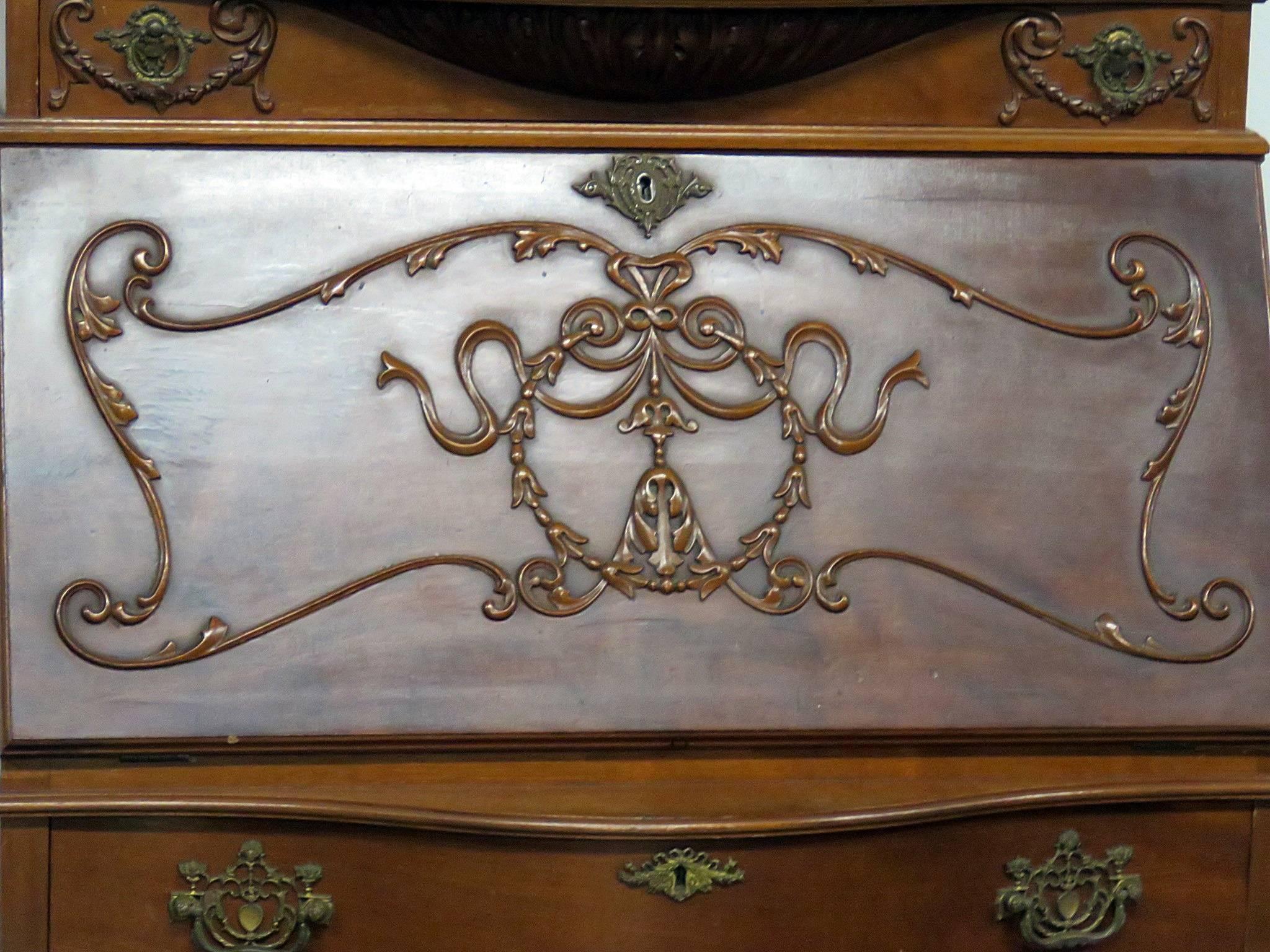 American Louis XIV Style Secretary Desk