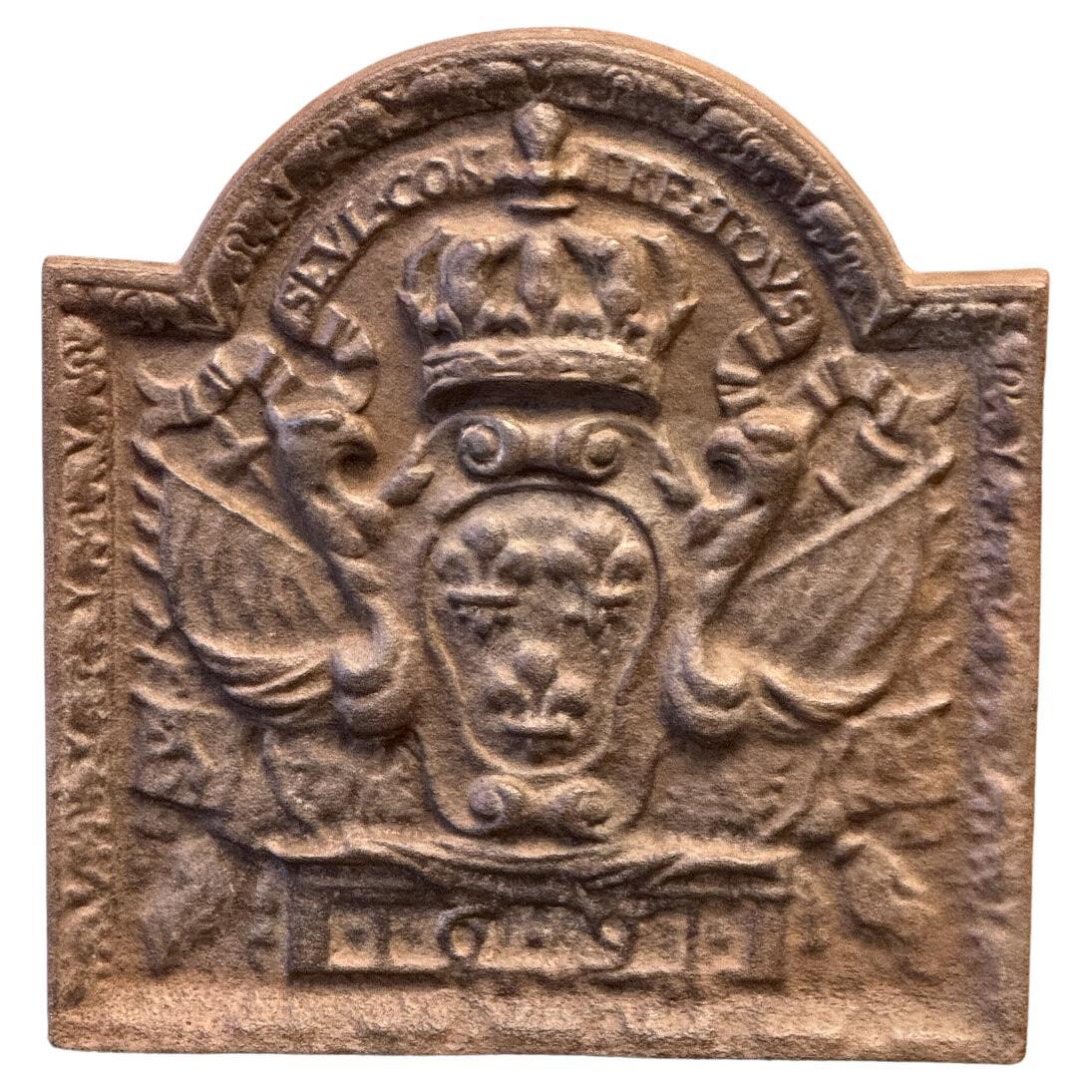 Louis XIV Style 'Seul Contre Tous' Fireback / Backsplash, 20th Century For Sale
