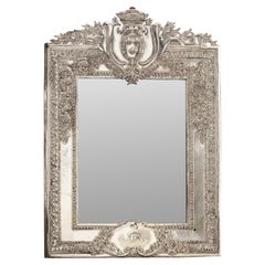 Louis XIV Style Silver-Plated Table Mirror