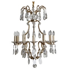 Louis XIV Style Silvered Bronze and Crystal Chandelier by Gherardo Degli Albizzi