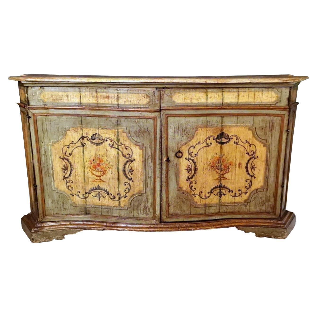 Louis XIV Style Italian Venetian Lacquered Sideboard For Sale