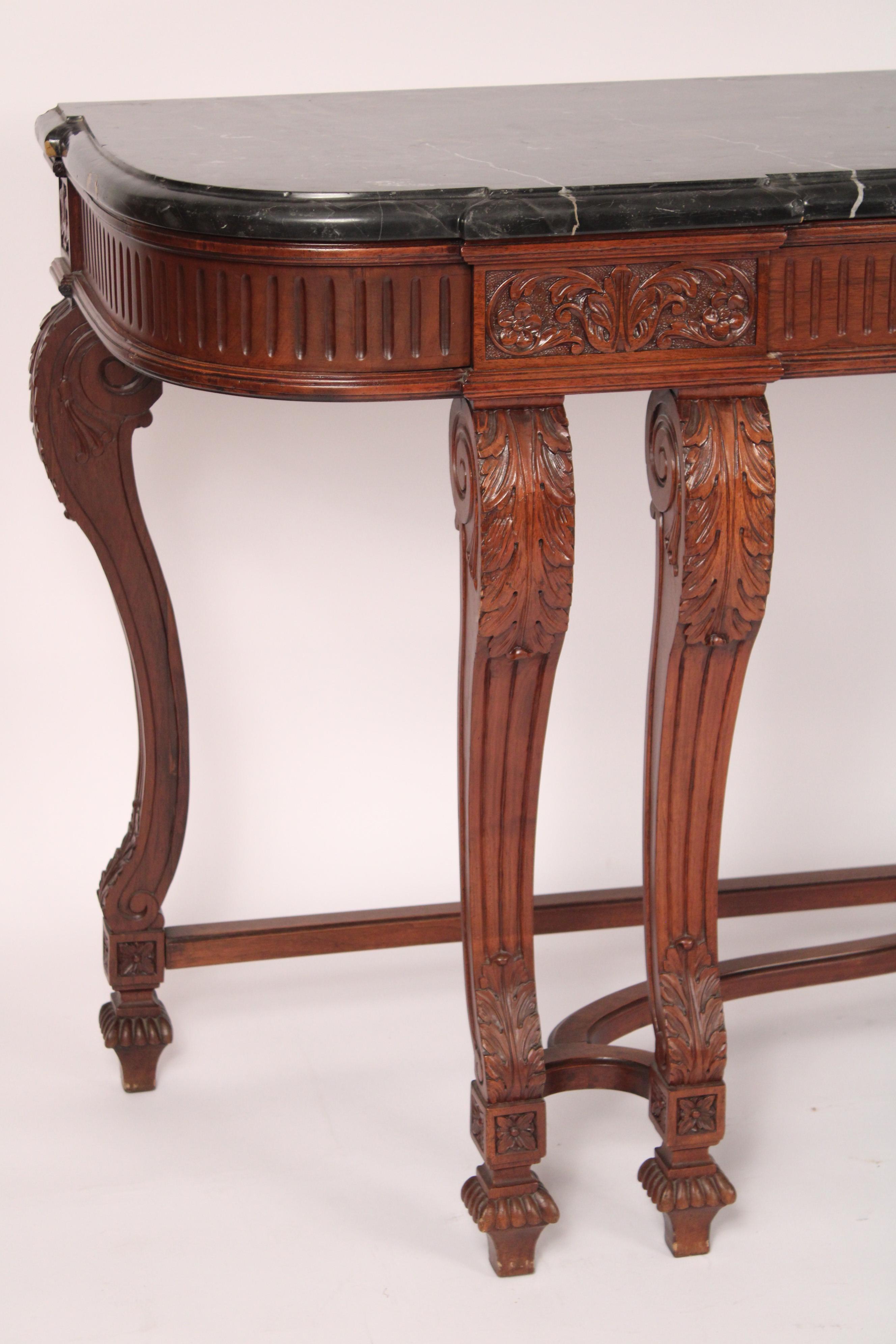 Mid-20th Century Louis XIV Style Walnut Console table For Sale