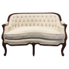 Vintage Louis XIV Style Walnut Loveseat