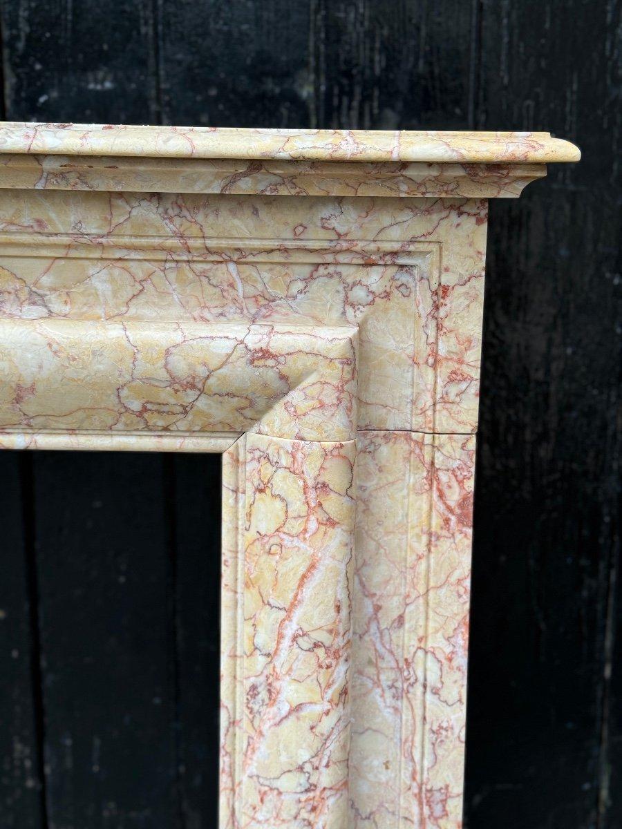 French Louis XIV Style Yellow Marble Mantel Trets Circa 1880 For Sale