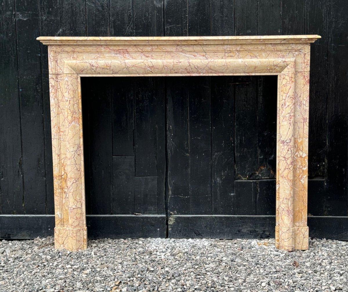 Louis XIV Style Yellow Marble Mantel Trets Circa 1880 In Good Condition For Sale In Honnelles, WHT