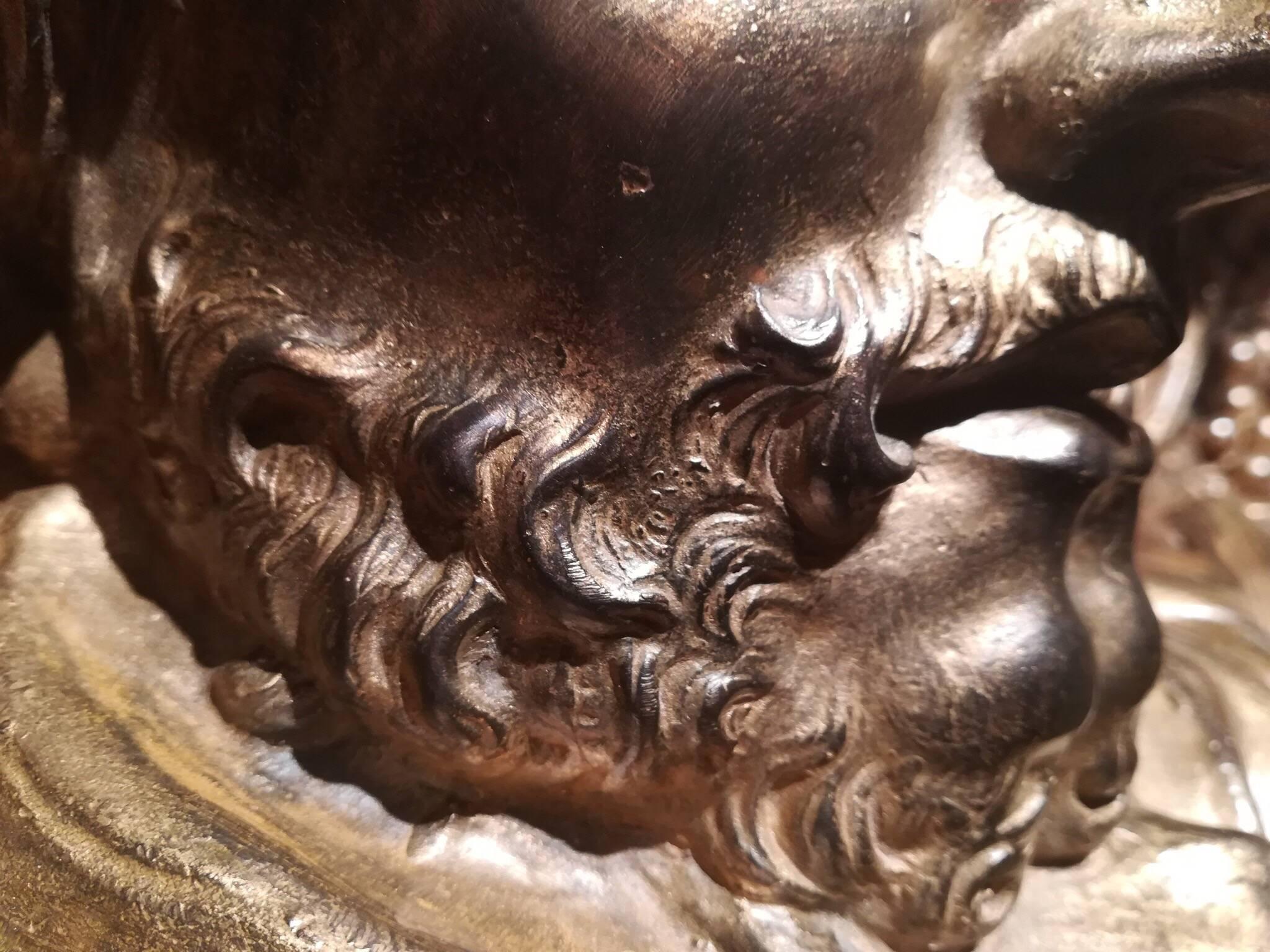 Louis XIV Style, Fireplace Hercules Versailles Sarrancolin Marble & Gilt Bronze For Sale 1