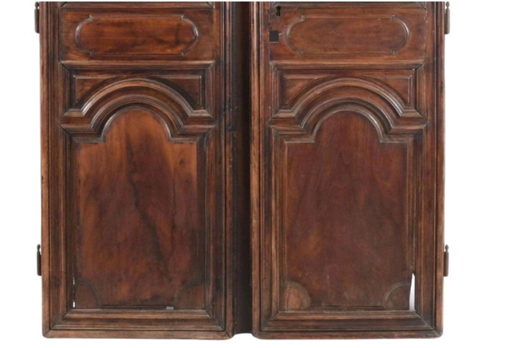 Louis XIV Walnut Armoire Doors, Large Pair In Good Condition For Sale In Bradenton, FL