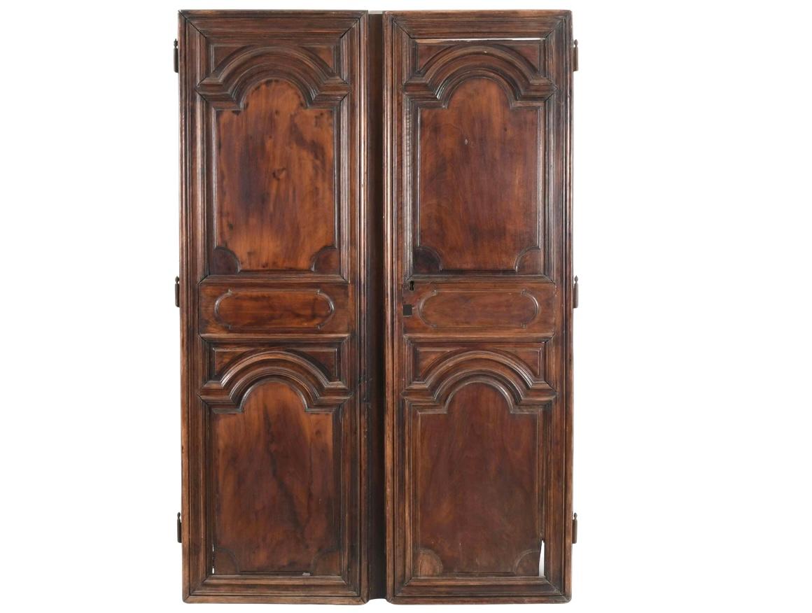 Louis XIV Walnut Armoire Doors, Large Pair For Sale 1