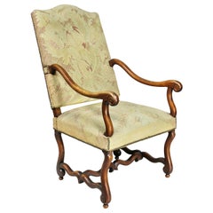 Louis XIV Walnut 'Os De Mouton' Armchair