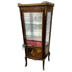 Louis XLV Style  Mahogany Vernis  Martin Vitrine