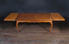Louis XV 19th Century Carved Oak Refectory Table with Two Additional Leaves