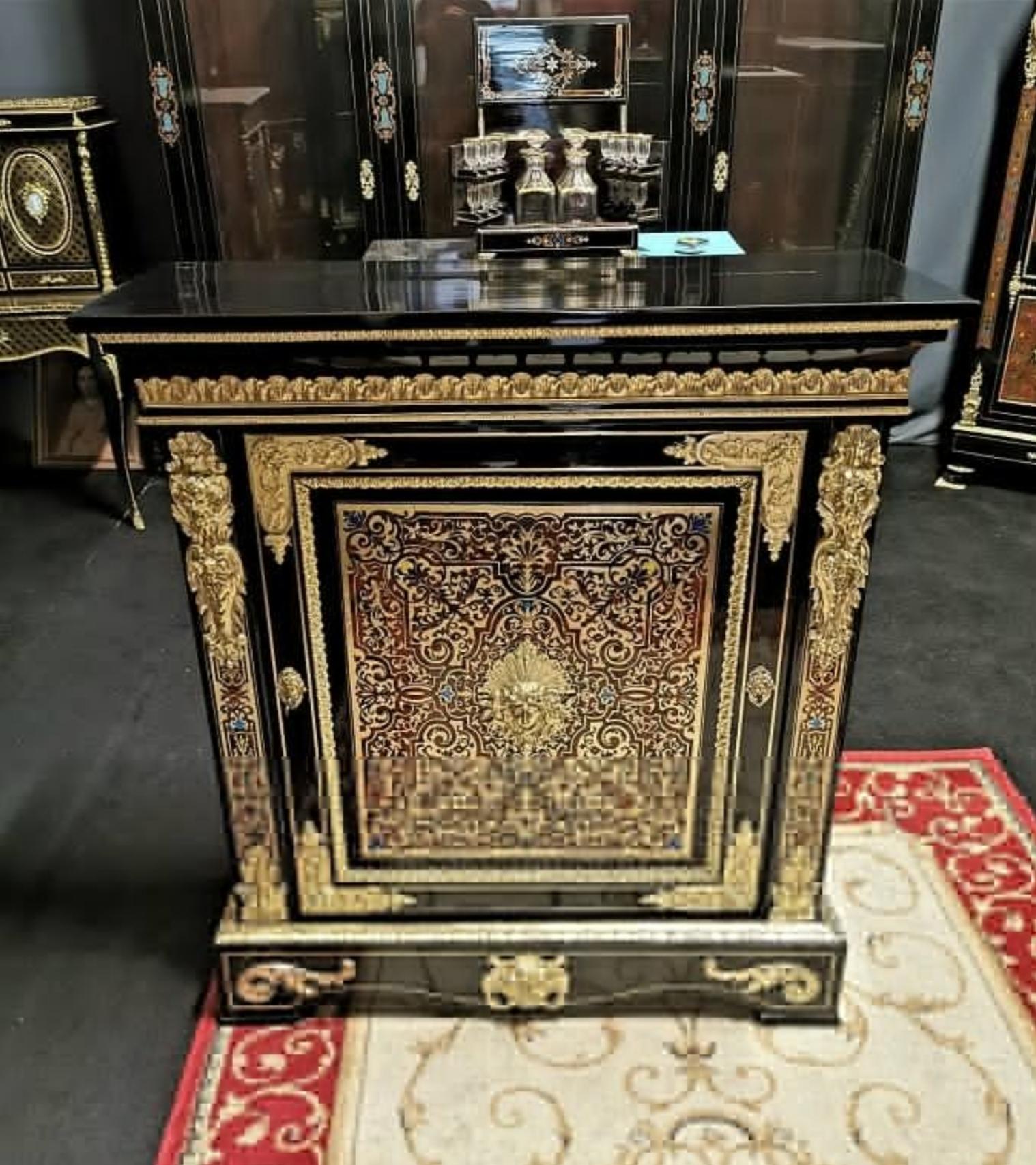 Louis XV and Boulle Style Cabinet, France, 19th Century In Good Condition In Paris, FR