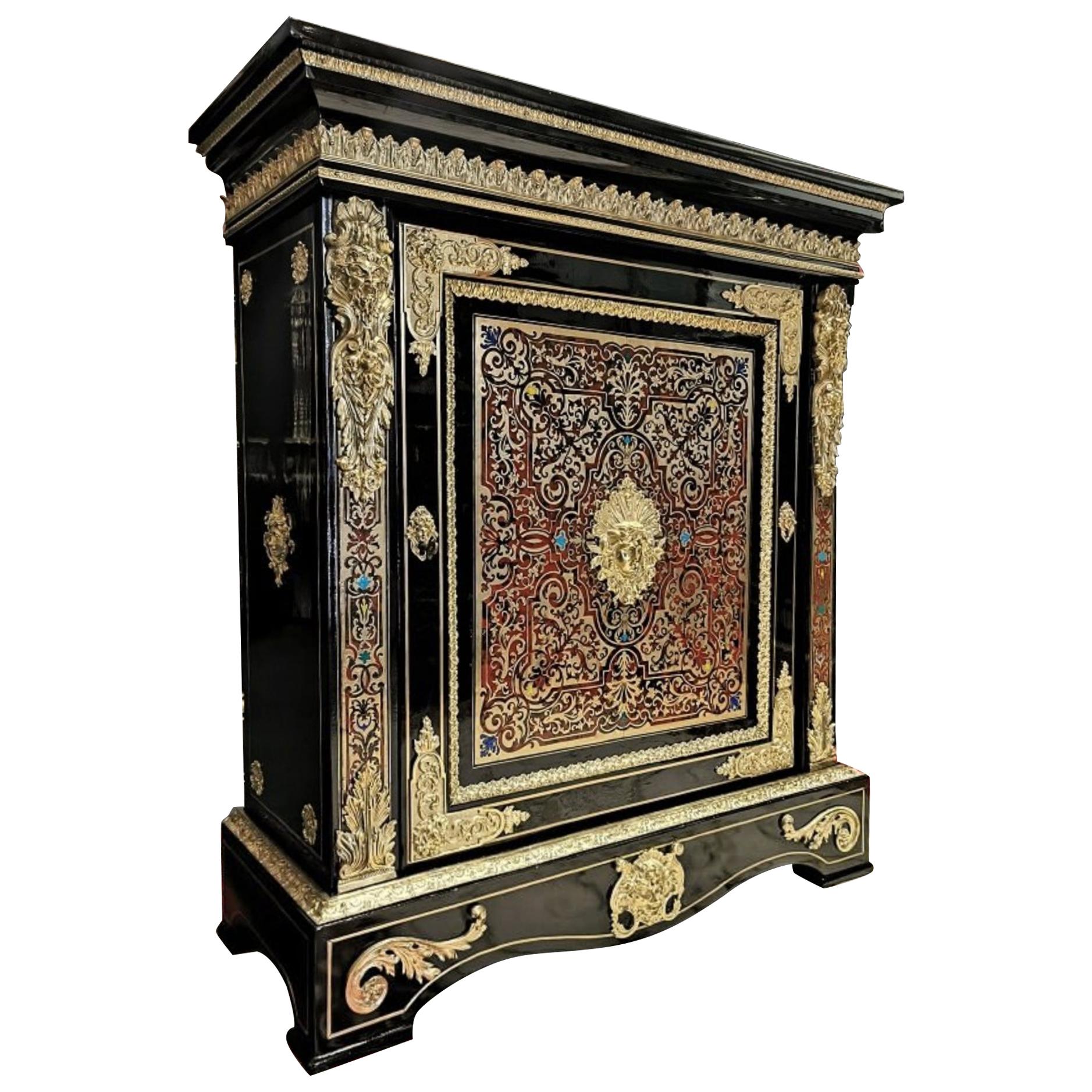 Louis XV and Boulle Style Cabinet, France, 19th Century