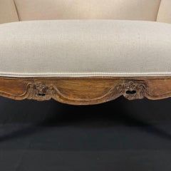 Louis XV Antique French Sofa or Loveseat Triple Arched with New Upholstery