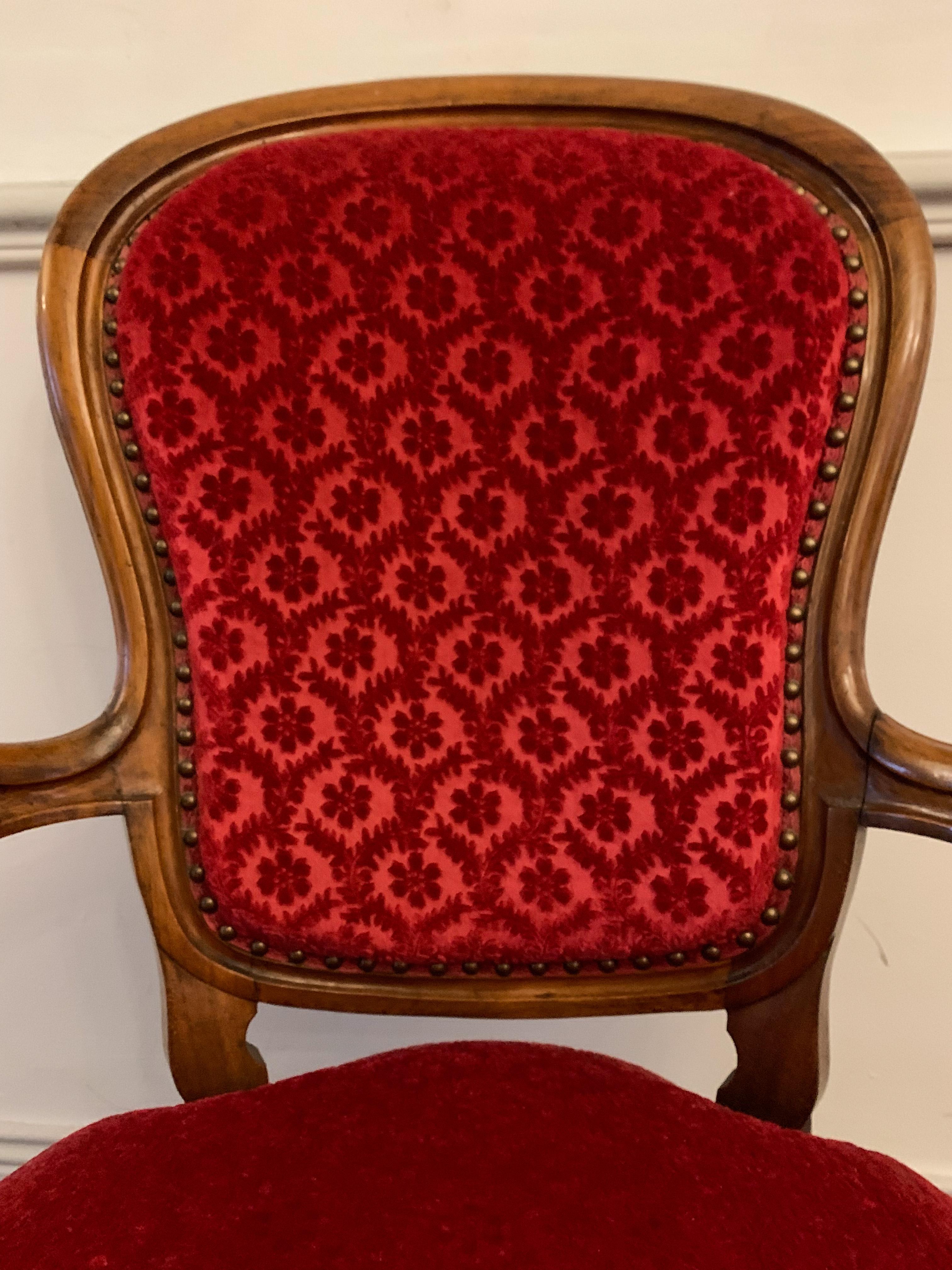 Louis XV.-Sessel Cabriolet, um 1850 im Angebot 8