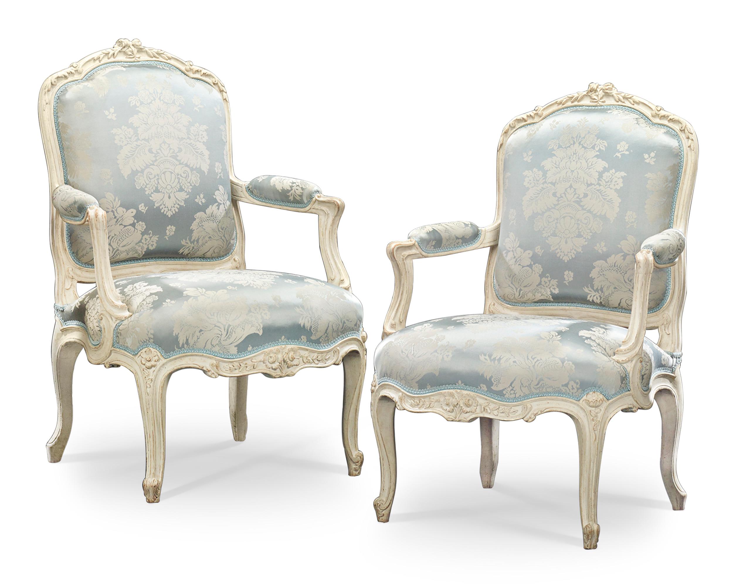French Louis XV Armchairs By Jean-René Nadal L'Ainé For Sale