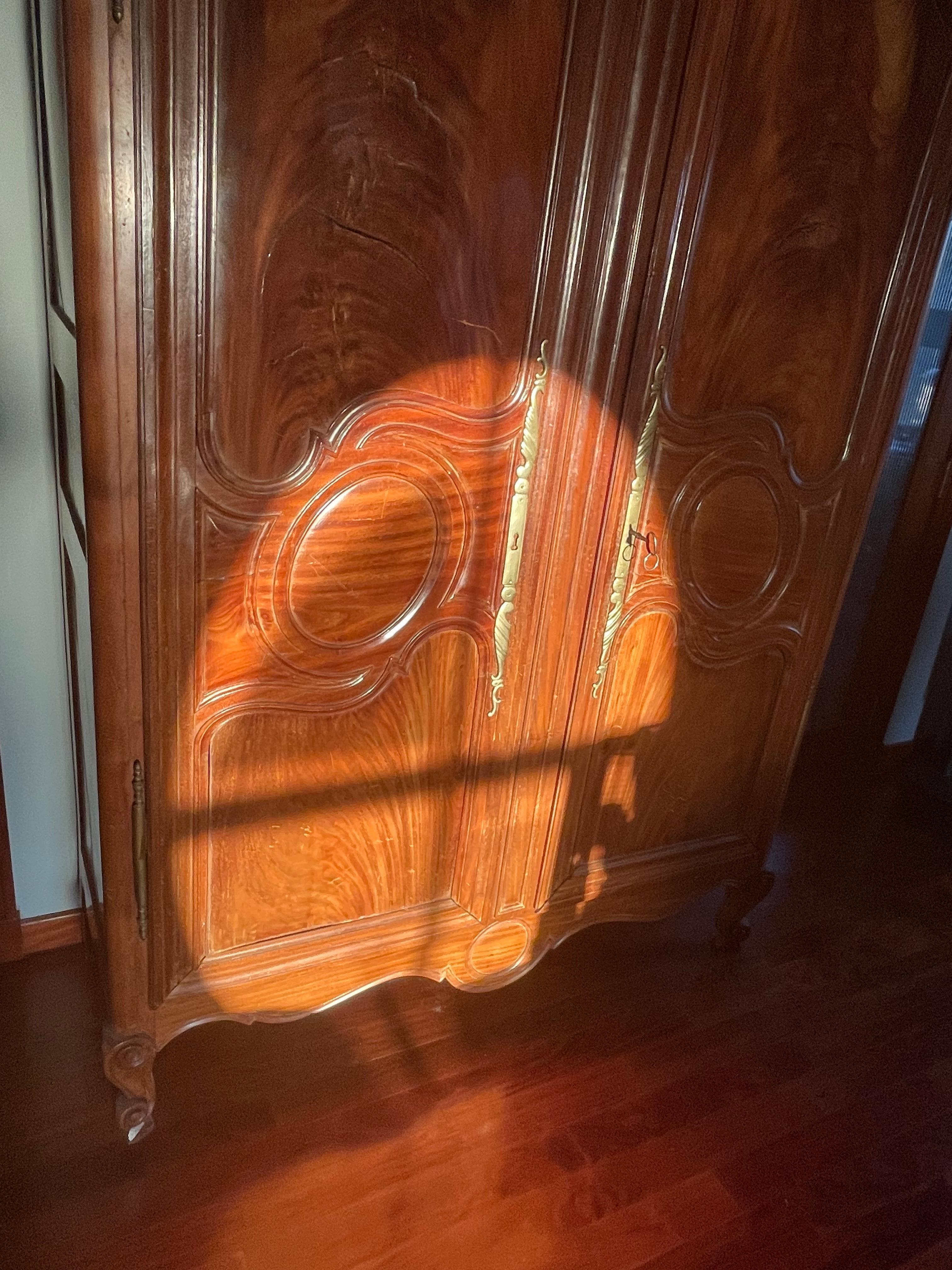 Solid Mahogany Armoire For Sale 1