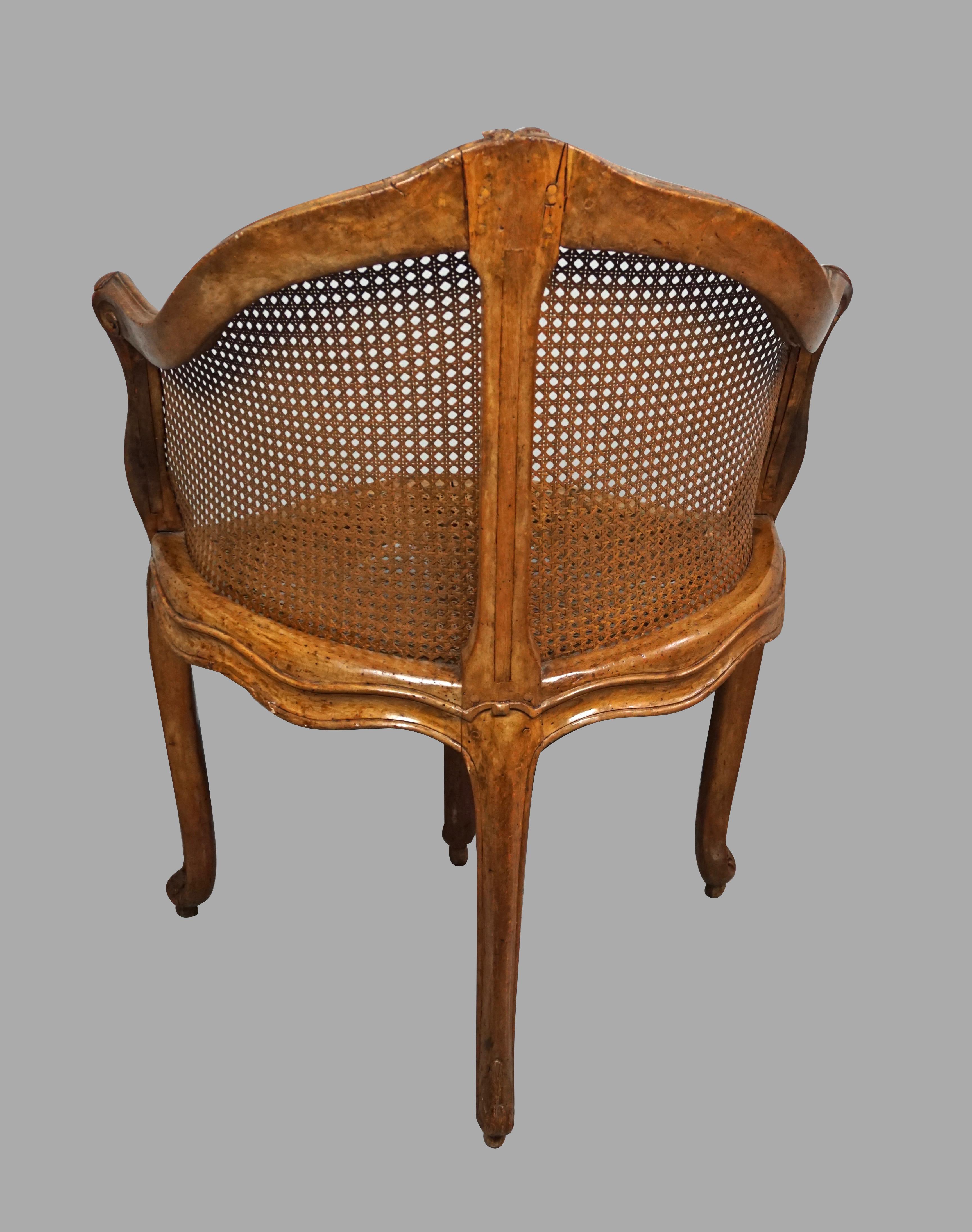 Louis XV Beechwood and Cane Fauteuil de Bureau 6