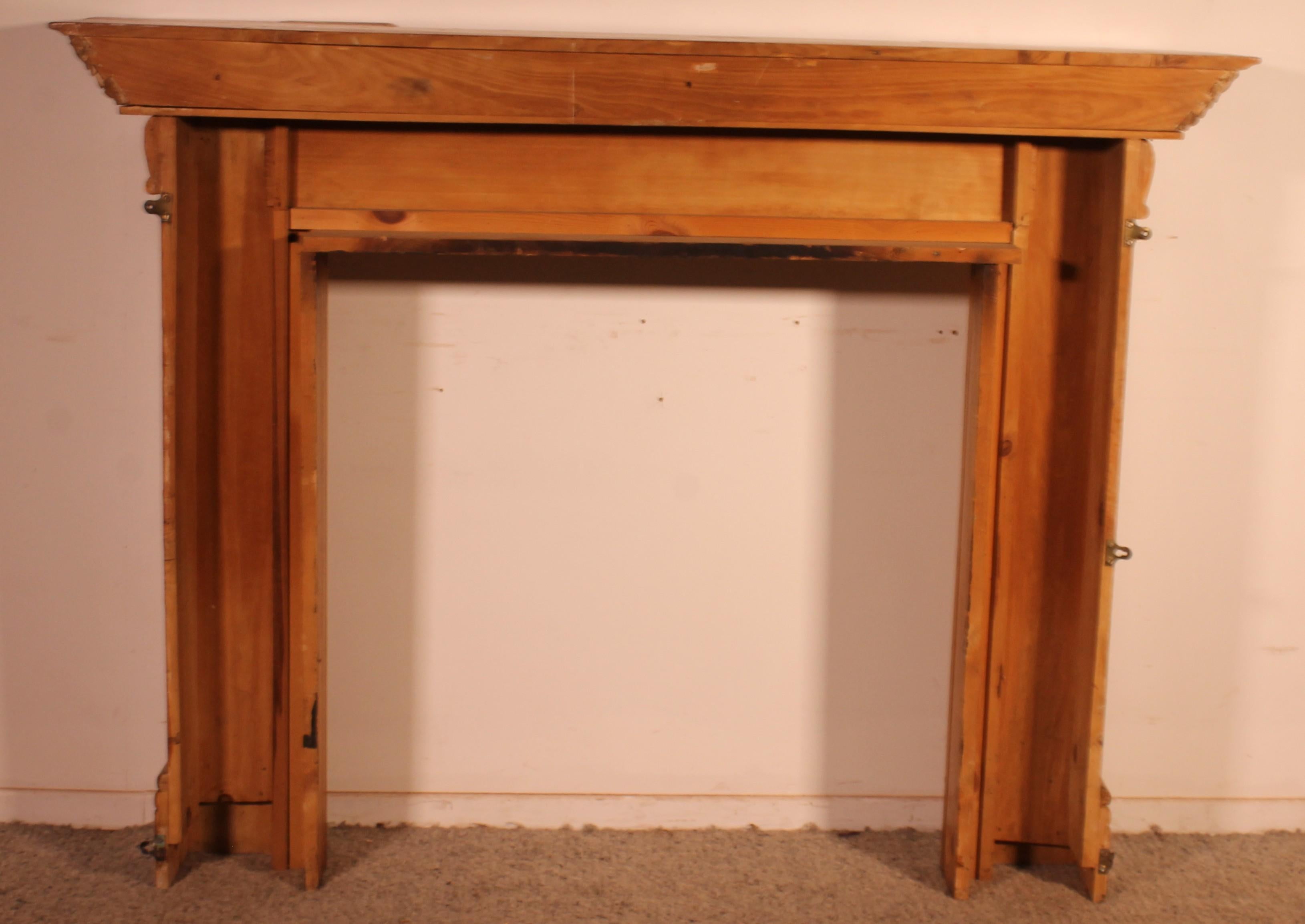 Camino in legno di faggio Luigi XV - XIX secolo in vendita 3