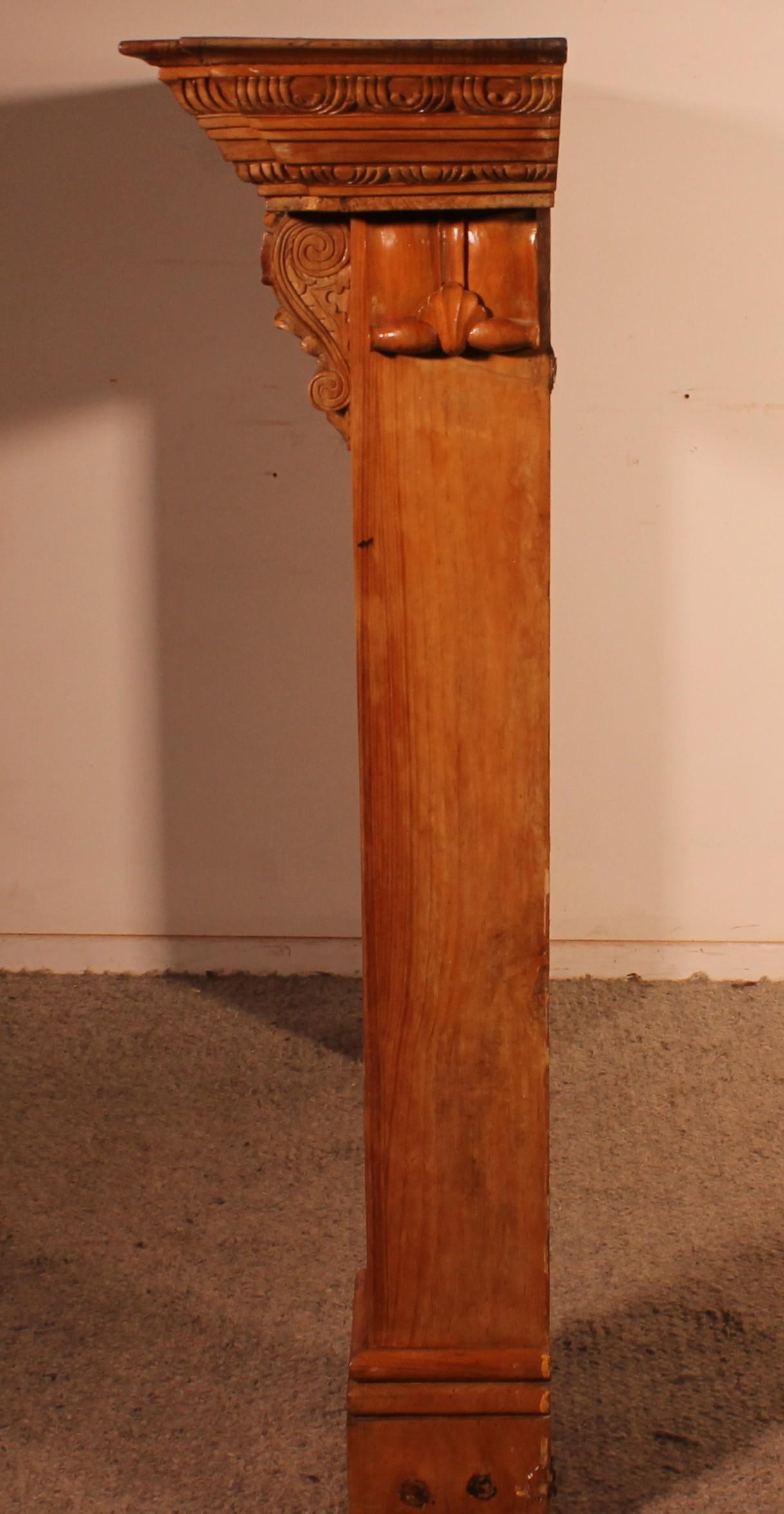 Camino in legno di faggio Luigi XV - XIX secolo in vendita 4