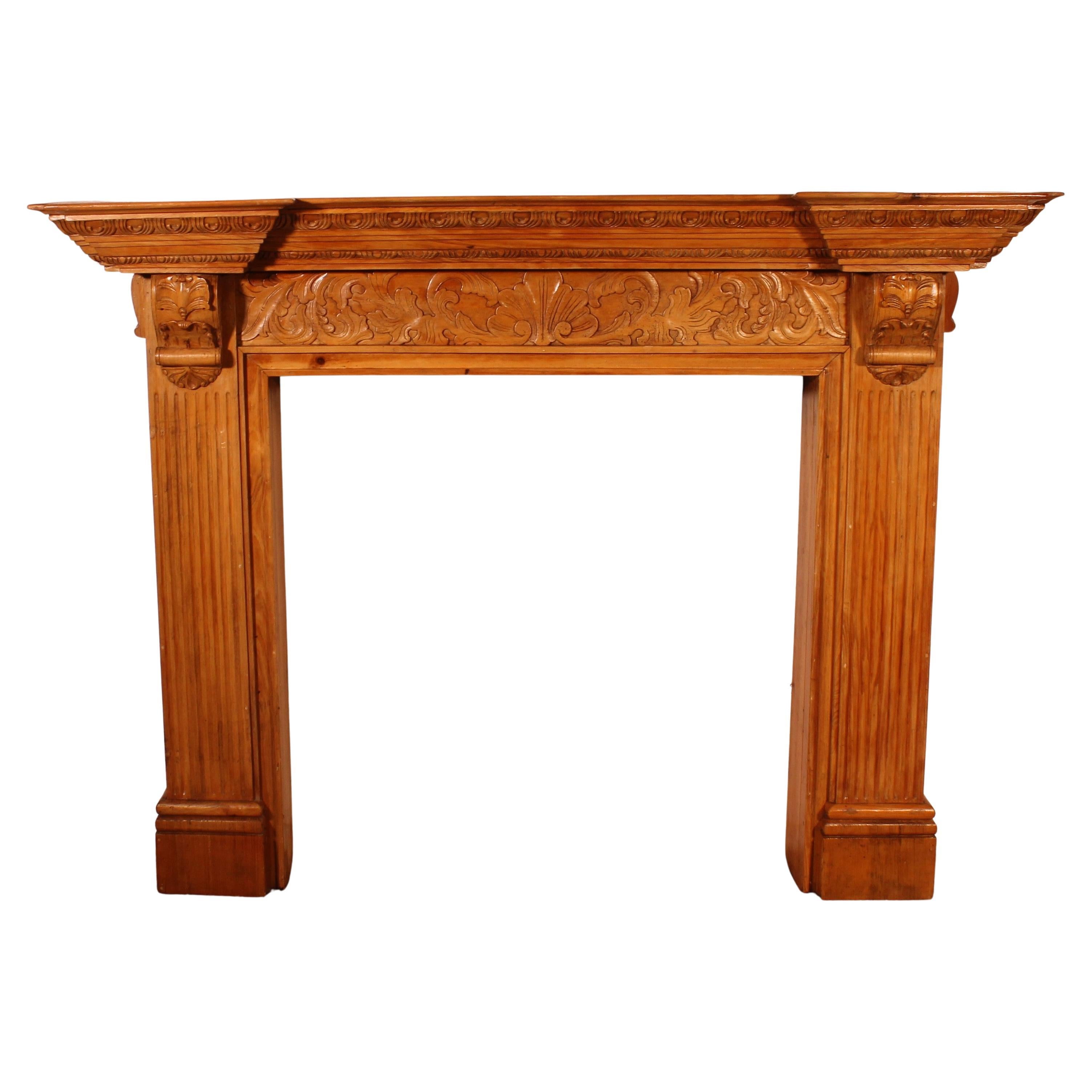 Camino in legno di faggio Luigi XV - XIX secolo