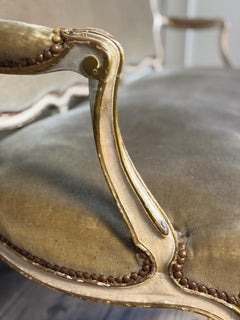 Louis XV bench in carved and painted wood, 18th century