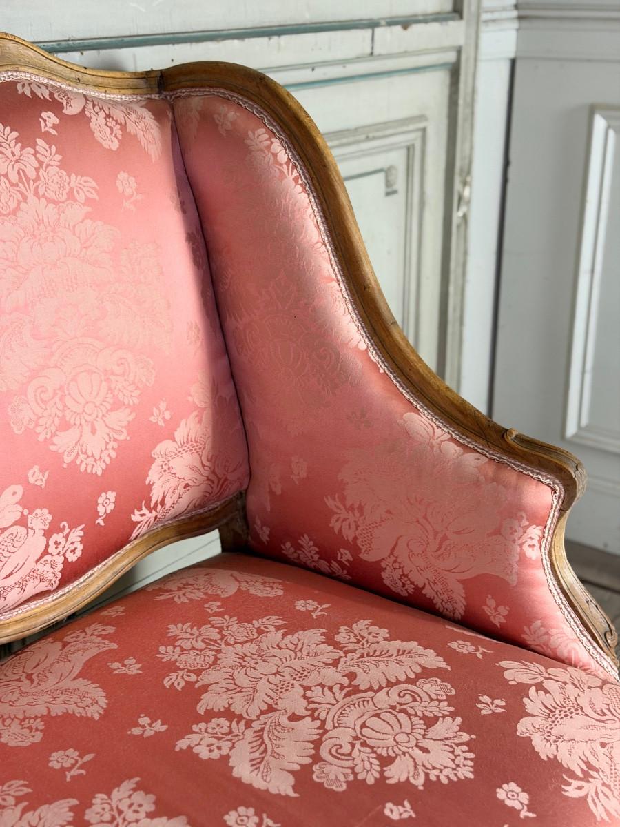 Banc Louis XV en bois naturel sculpté, XVIIIe siècle en vente 2