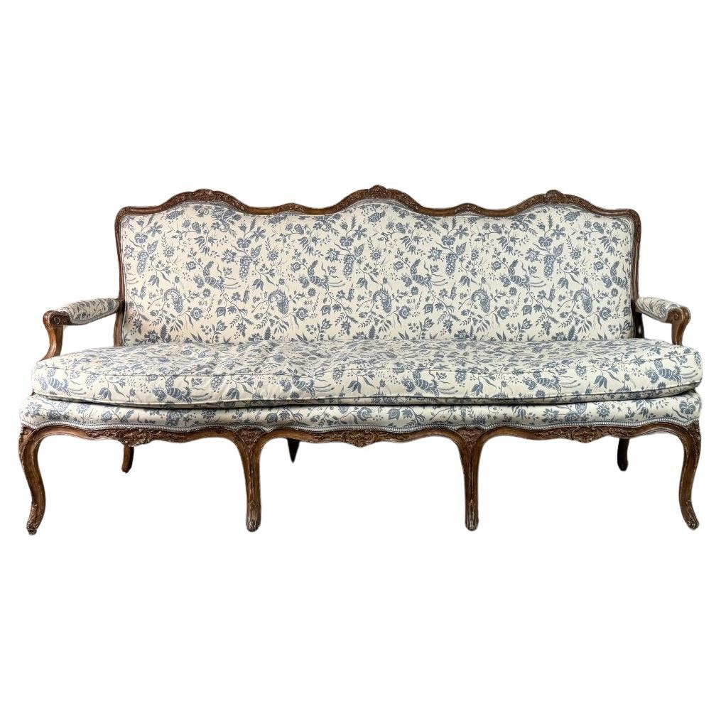 Louis XV Bench In Carved Wood Oak Patina 18th Century For Sale