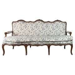 Louis XV Bench In Carved Wood Oak Patina 18th Century