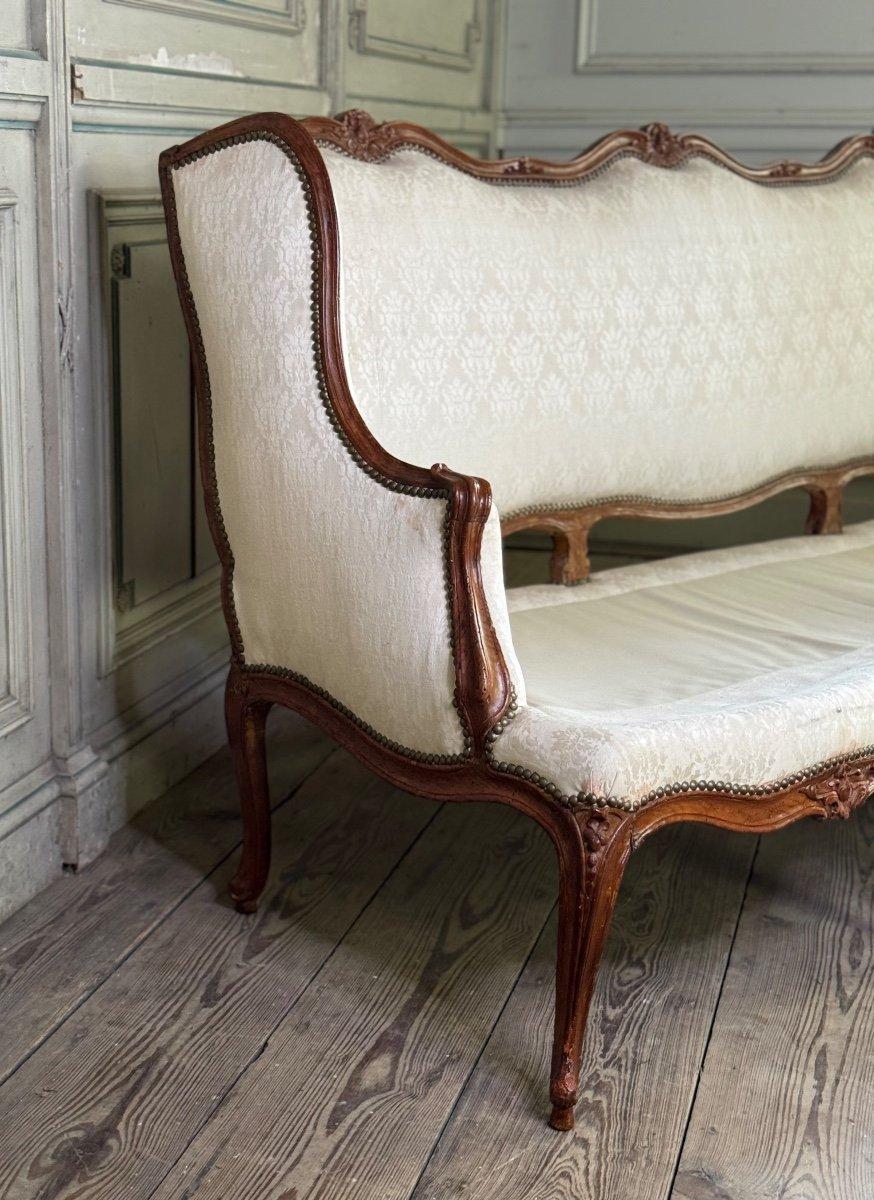 Louis XV Bench In Carved Wood, Stamped Saint Georges, 18th Century For Sale 2