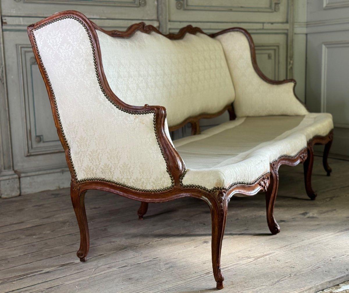 Louis XV Bench In Carved Wood, Stamped Saint Georges, 18th Century For Sale 3