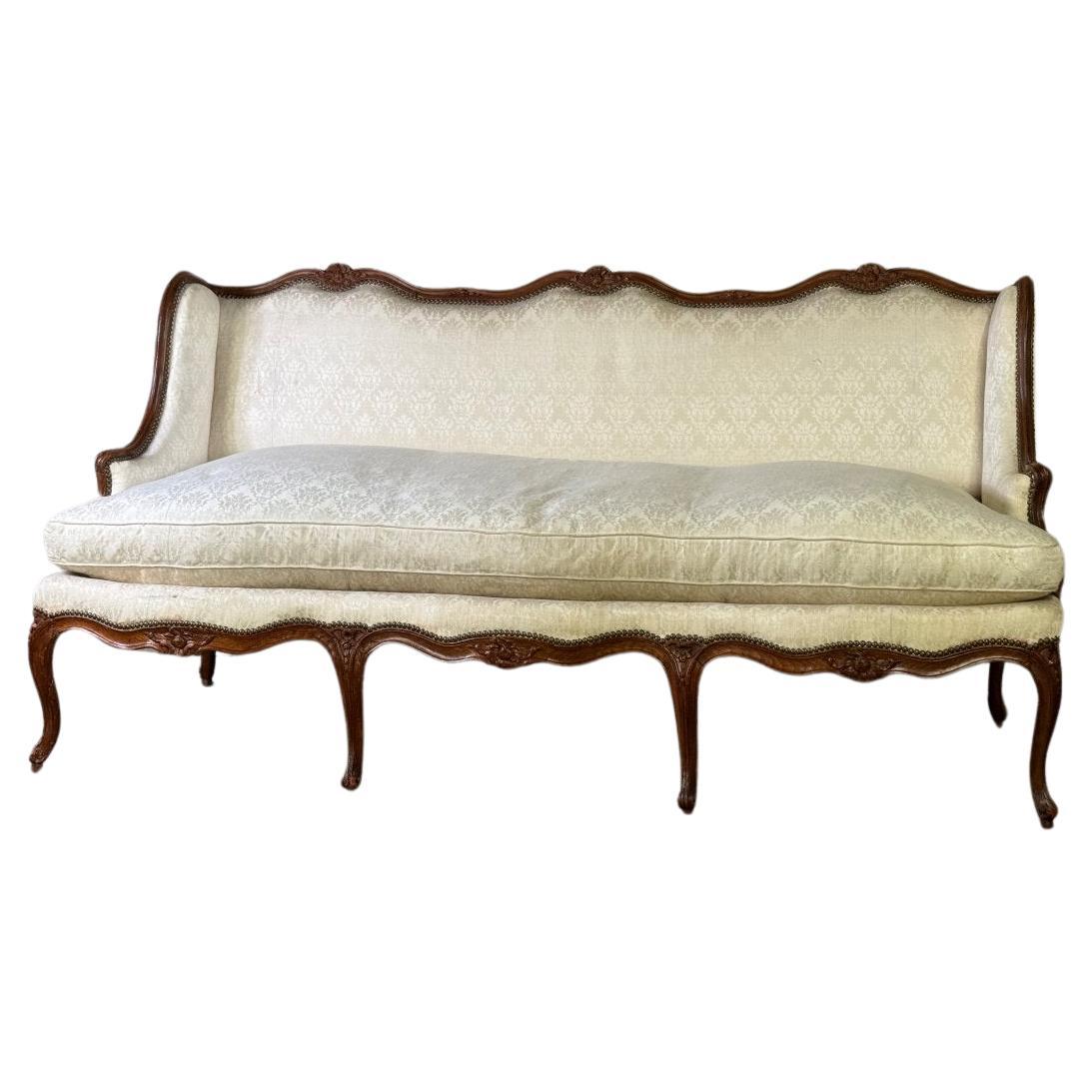 Louis XV Bench In Carved Wood, Stamped Saint Georges, 18th Century For Sale