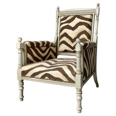 Louis XV Bergère Armchair in Ralph Lauren Zebra Print