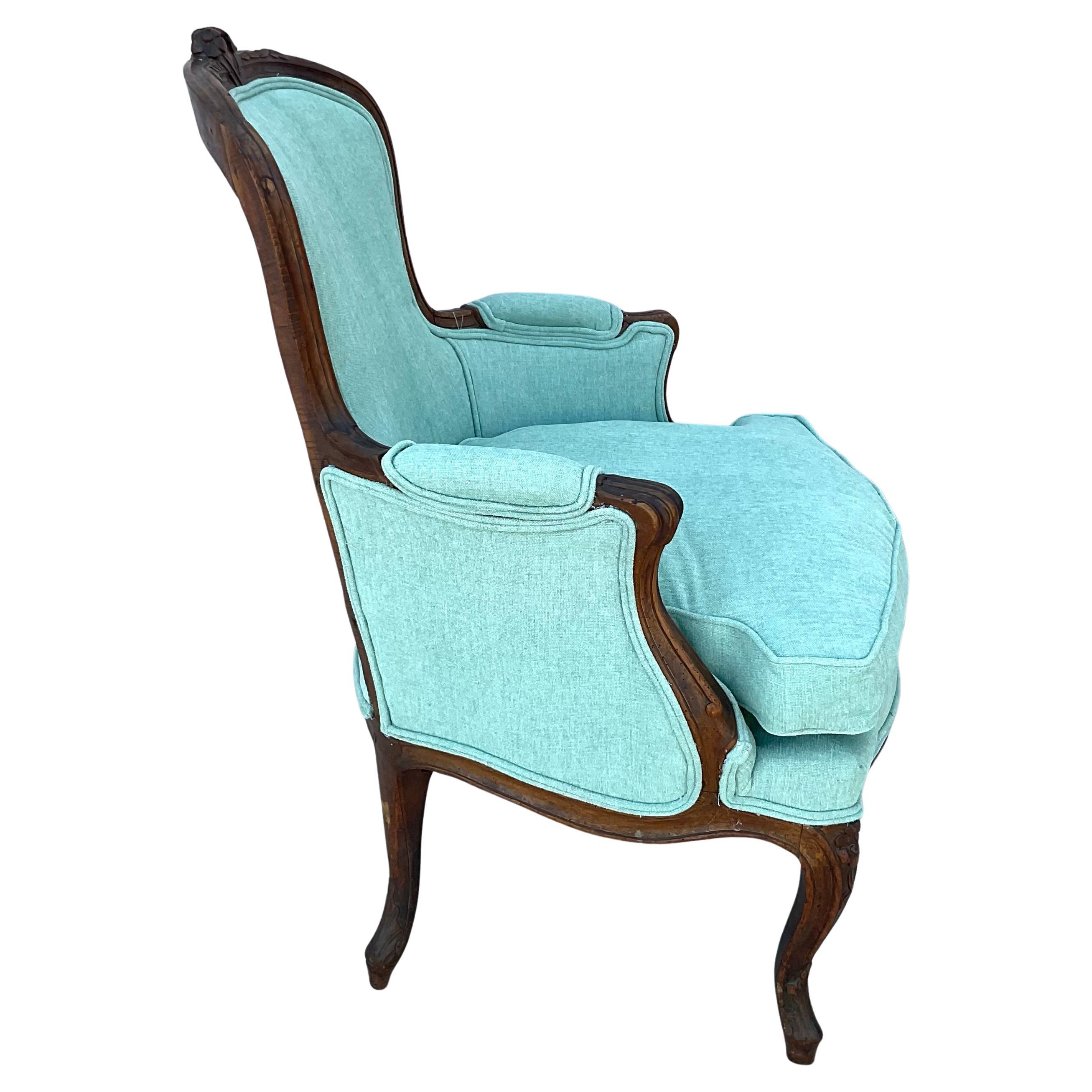 Louis XV Bergère Chair 18th Century In Good Condition For Sale In Bradenton, FL