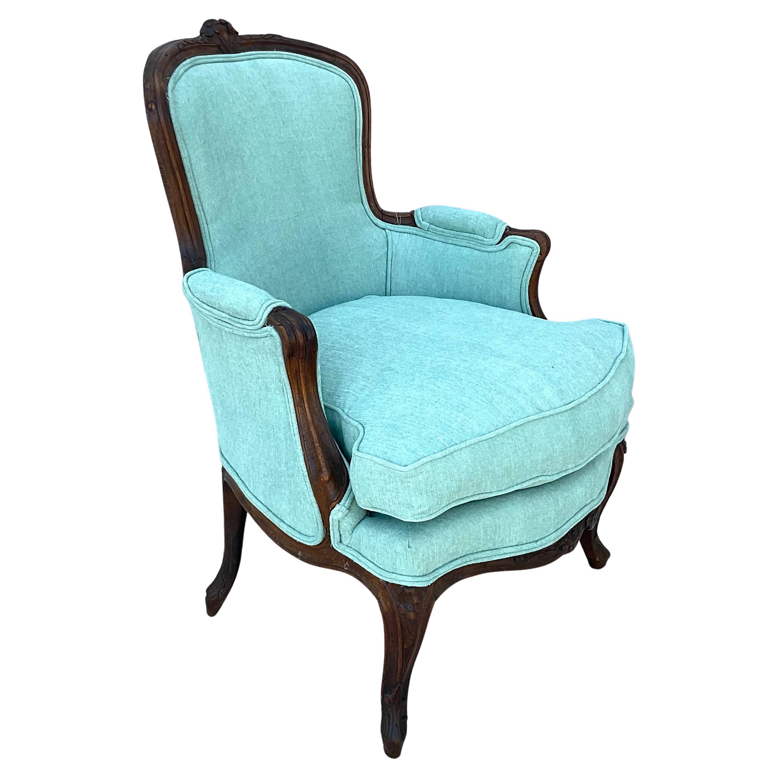 Beech Louis XV Bergère Chair 18th Century For Sale