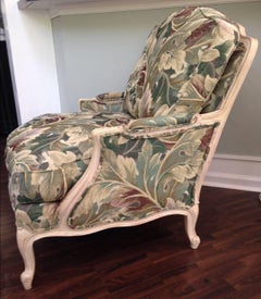 Louis XV Bergère Tropical Botanical Print Palm Club Chair