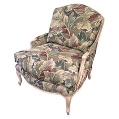 Vintage Louis XV Bergère Tropical Botanical Print Palm Club Chair