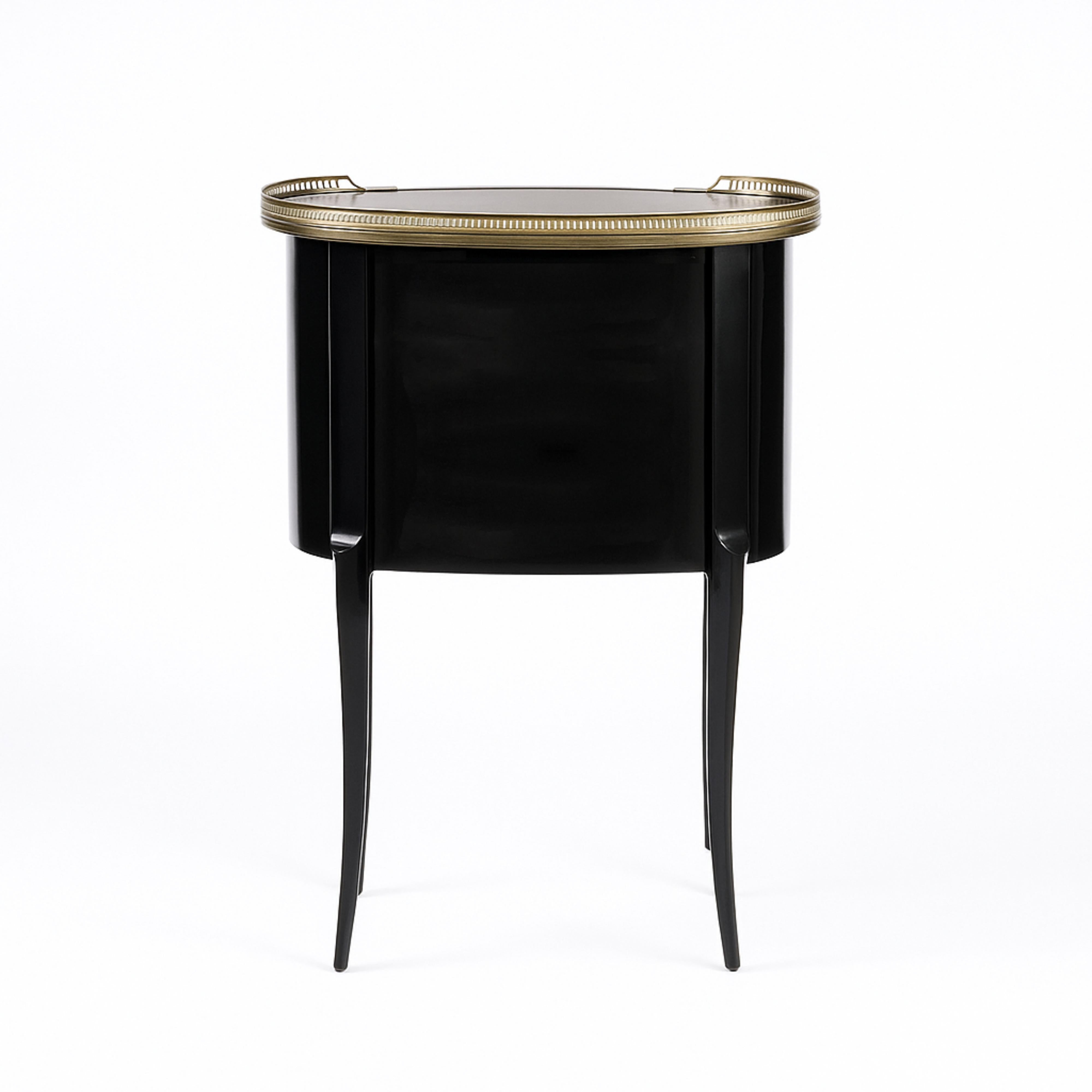 Ottone Commode Luigi XV in lacca nera, fine XIX secolo in vendita