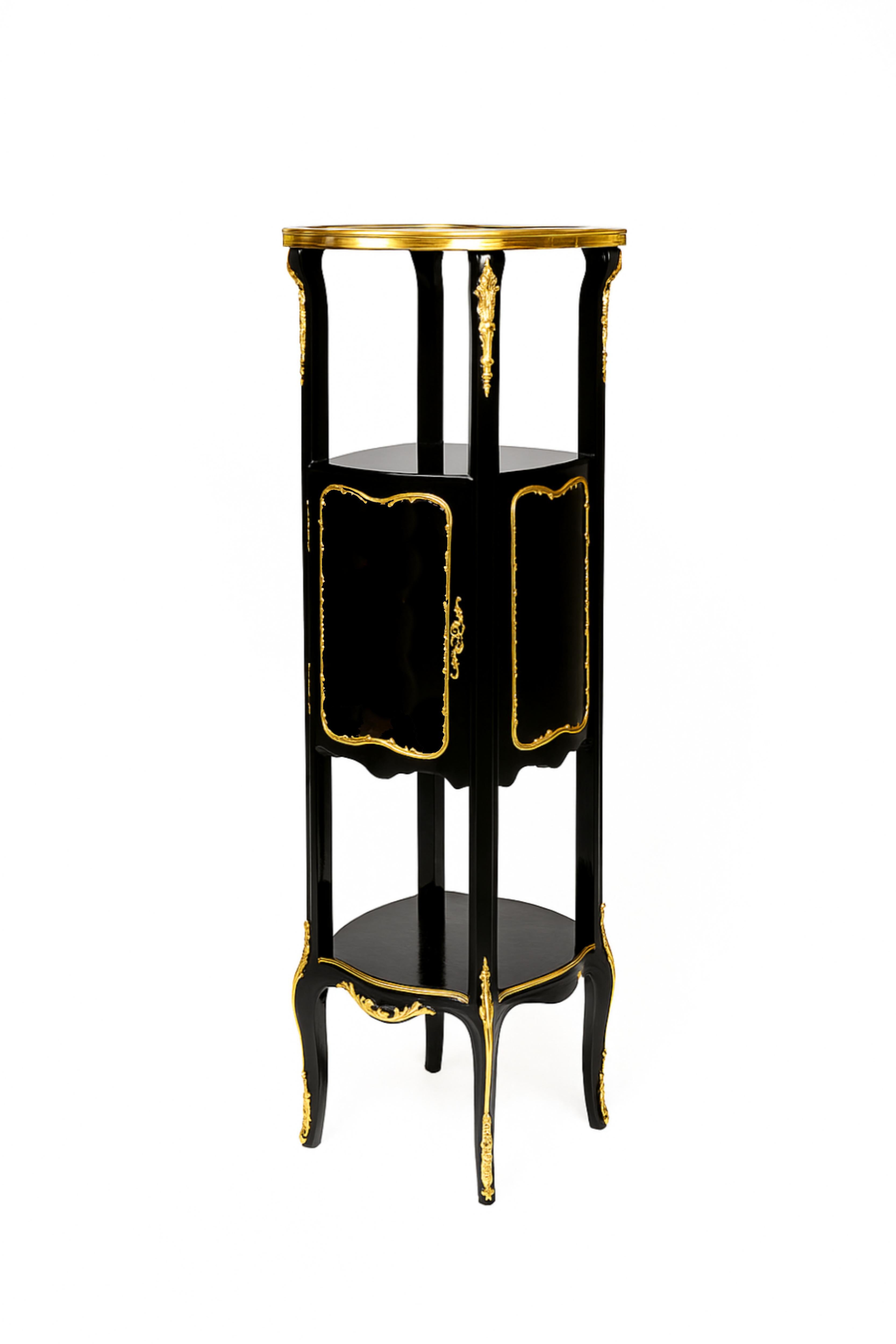 Jardinière Louis XV en laque noire, 20e siècle Bon état - En vente à Lisbon, PT