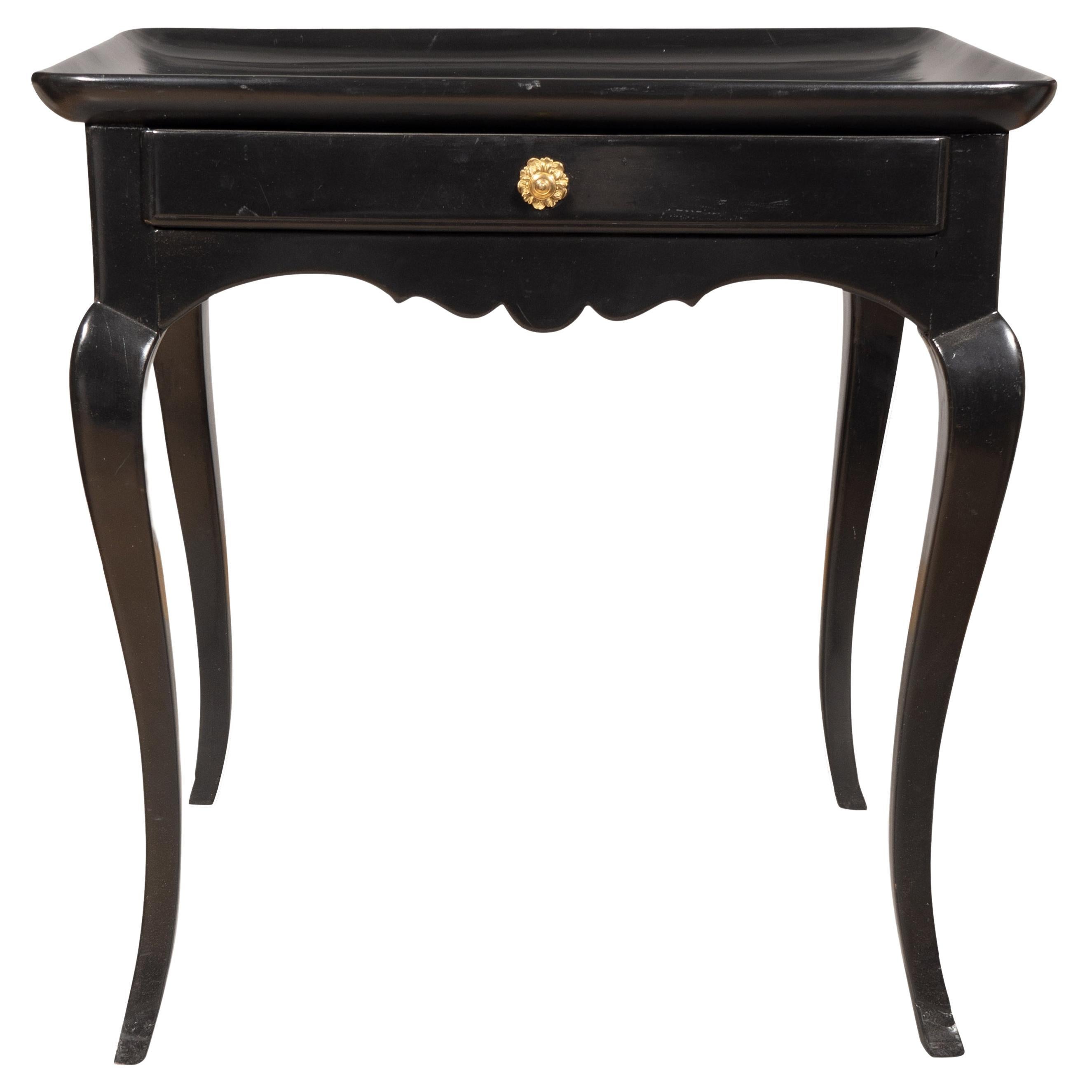Louis XV Black Lacquer Table