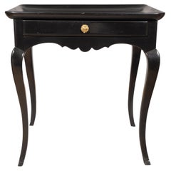 Antique Louis XV Black Lacquer Table
