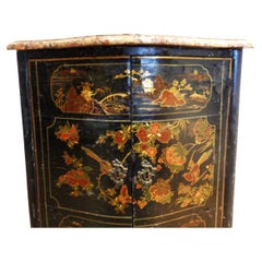 18th Century Louis XV Lacquered Chinoiserie Decorated Corner Cabinet