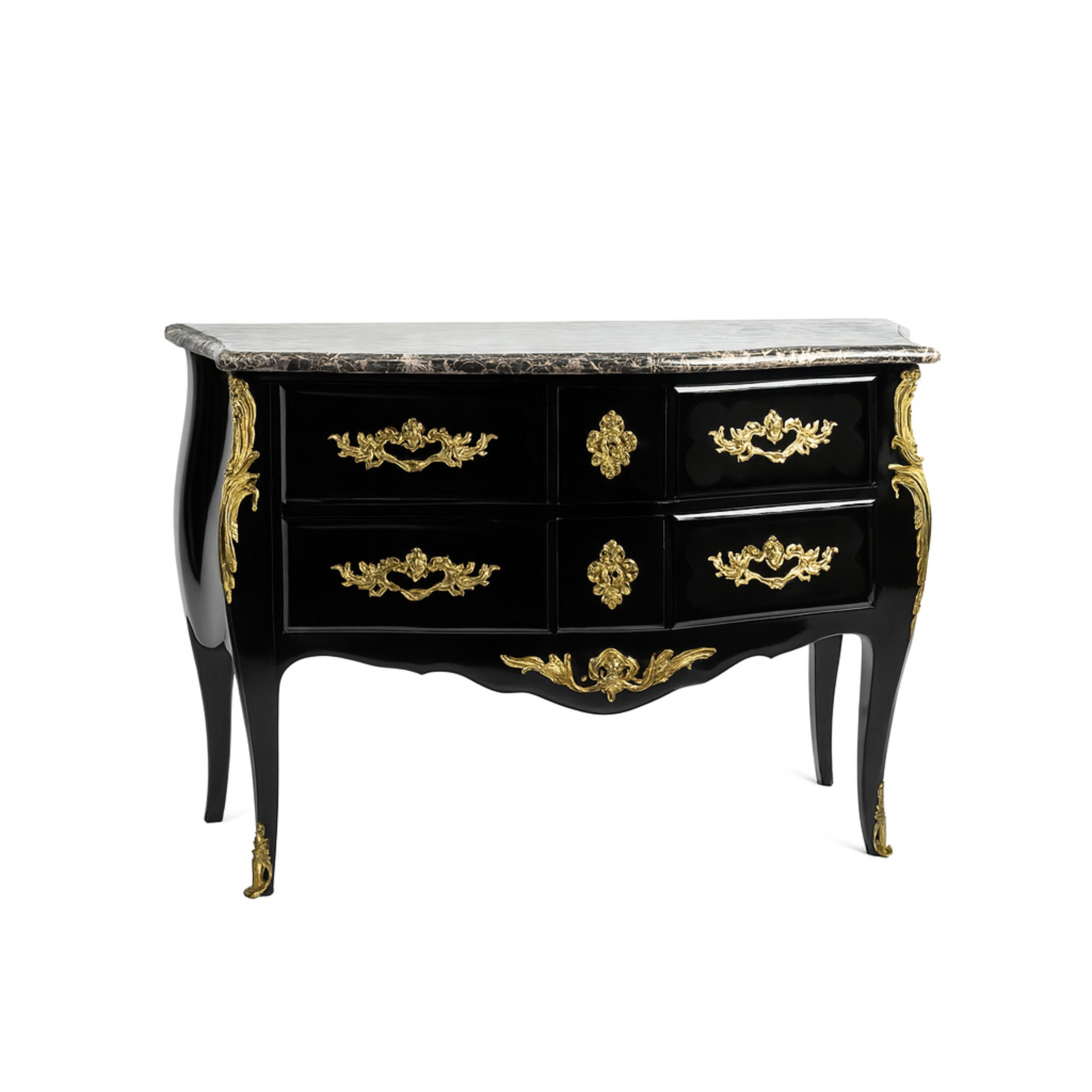 Francese Cassettiera Bombé Luigi XV, XIX secolo in vendita